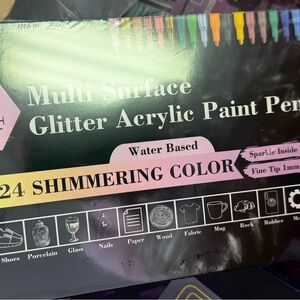 Multi Surface Glitter Acrylic Paint Pens - 24 Shimmering Colors
